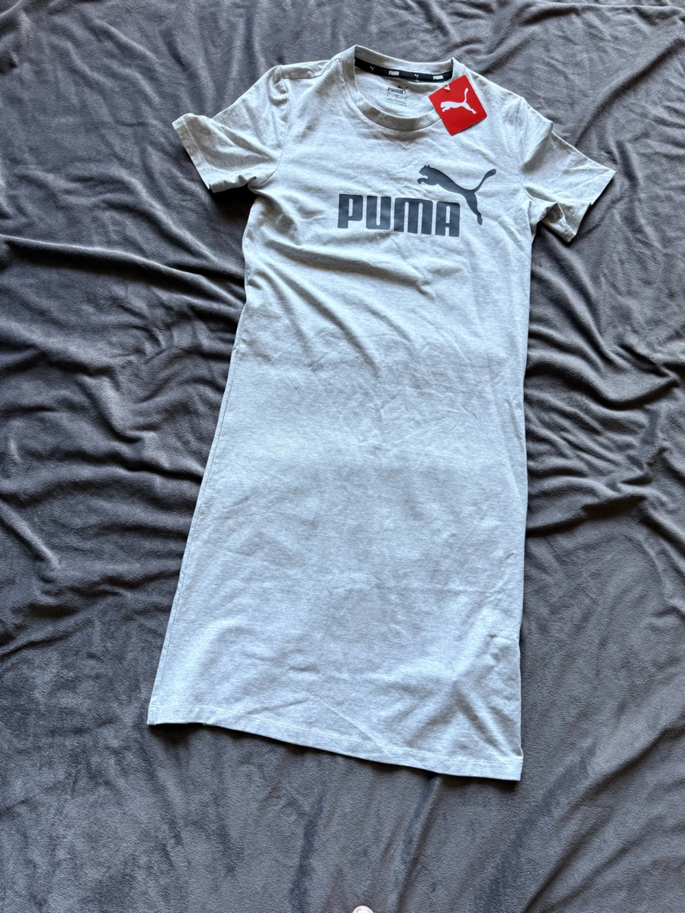 Puma woman’s Light Gray Joggers with Black Logo